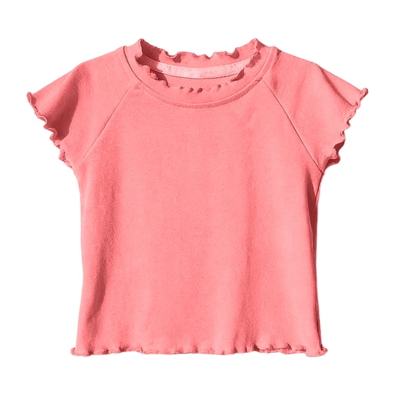 CYRBOKO Toddler Girls T-Shirts, Short Sleeve Soft Casual Cotton Summer Tops Pink Size 1-2 T