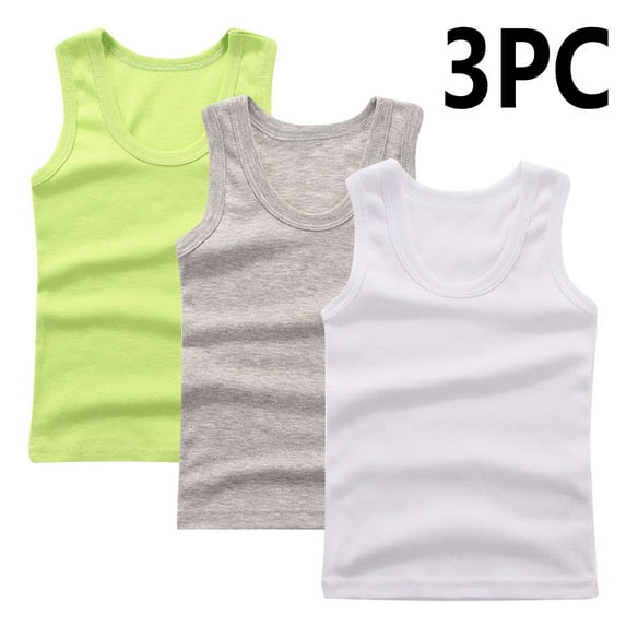 CYRBOKO Toddler Girls Tank Tops, 3-Pack Cotton Soft Crewneck Sleeveless Tops Mint Green Size 4-5 T
