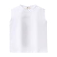 thumbnail image 1 of CYRBOKO Toddler Girls Tank Tops, Cotton Breathable Sleeveless Crewneck Summer T-shirts White Size 4-5 T, 1 of 9