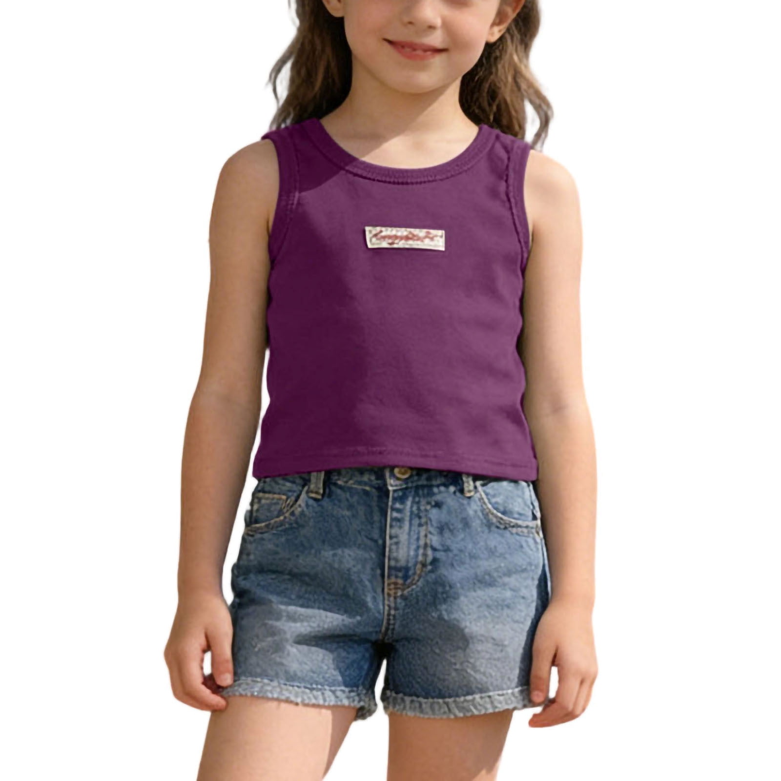 CYRBOKO Toddler Girls Tank Tops, Sleeveless Cotton Vacation Casual ...