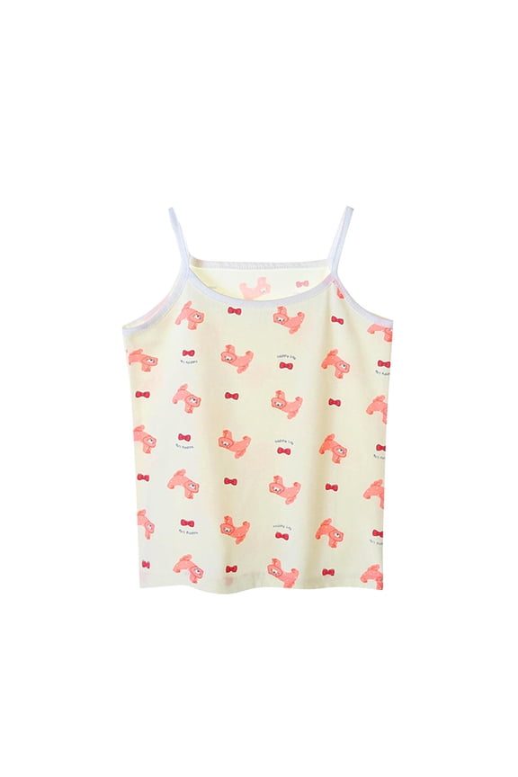 Toddler Girls Tank Tops, Soft Cotton Sleeveless Spaghetti Straps Summer Undershirts White Size 4-5 T