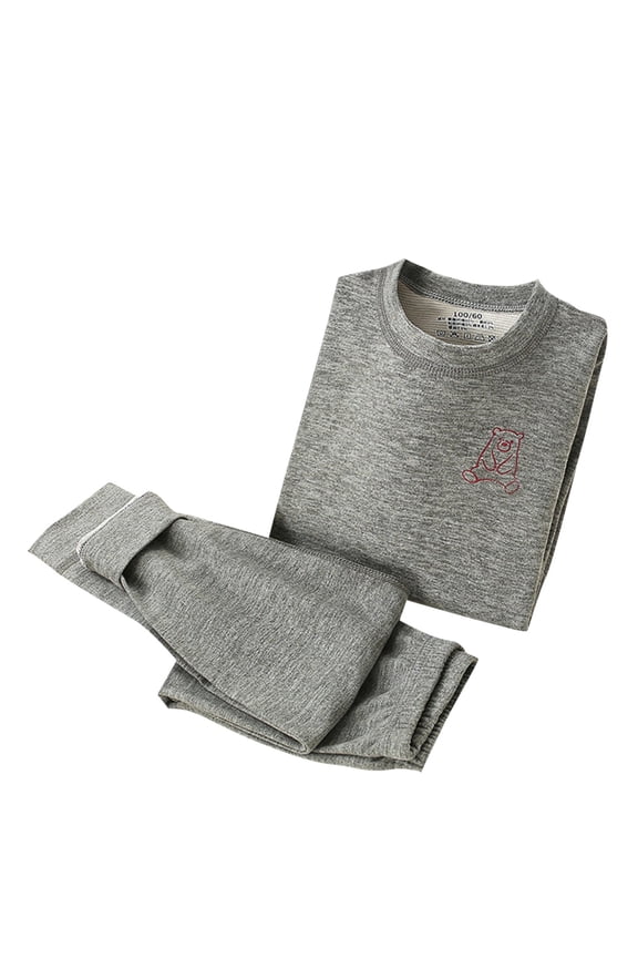 Toddler Girls Thermal Sets, Long Sleeve Elastic Waist Cotton Comfy Base Layer Sets Gray Size 2-4 T