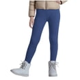 thumbnail image 1 of CYRBOKO Toddler Girls Winter Leggings, Elastic Waist Stretchy Thermal Dancewear Tight Pants Dark Blue Size 4-5 T, 1 of 9