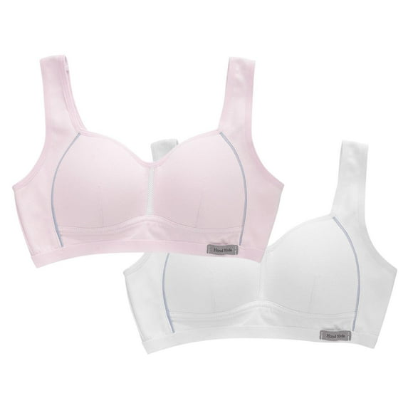 CYRBOKO Training Bars for Girls, Comfortable Breathable Padded Cotton Soft Seamless Bralettes Hot Pink Size 11-12 T
