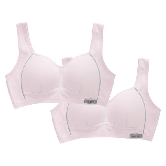 CYRBOKO Training Bars for Girls, Soft Padded Breathable Comfortable Cotton Seamless Bralettes Pink Size 13-15 T