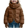thumbnail image 1 of CYRBOKO Winter Coats for Girls, Snow Cotton Full Zip Thermal Outerwear for Kids Coffee Size 5-6 T, 1 of 9