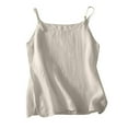 thumbnail image 1 of CYRBOKO Women's Athletic Tank Tops, Sleeveless Summer Soft Crew Neck Spaghetti strap top Beige Size XL, 1 of 8