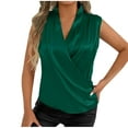 thumbnail image 1 of CYRBOKO Women's Blouse Tank Tops, Soft Summer Gift V-Neck Sleeveless Tops Green Size M, 1 of 7
