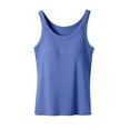 thumbnail image 1 of CYRBOKO Women's Plus Size Tank Tops, Casual Summer Sleeveless Soft Padded Camisoles Blue Size 2XL, 1 of 8