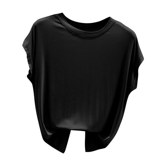 CYRBOKO Women's Pullover Tank Tops, Crew Neck Soft Lightweight Summer Sleeveless Tops Black Size XL