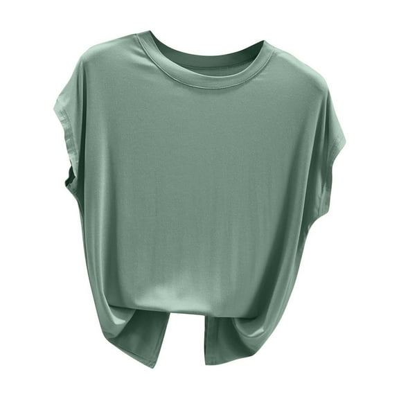 CYRBOKO Women's Pullover Tank Tops, Crew Neck Soft Lightweight Summer Sleeveless Tops Mint Green Size M