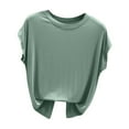 thumbnail image 1 of CYRBOKO Women's Pullover Tank Tops, Crew Neck Soft Summer Lightweight Sleeveless Tops Mint Green Size L, 1 of 6