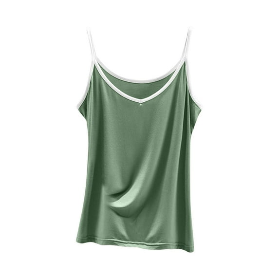 CYRBOKO Women's Pullover Tank Tops, Summer Breathable Sleeveless V-Neck Spaghetti strap top Mint Green Size XL