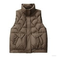 thumbnail image 1 of CYRBOKO Women's Quilted Puffer Vests, Full Zip Lightweight Sleeveless Thermal Winter Clothing Coffee Size 2XL, 1 of 9