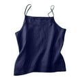 thumbnail image 1 of CYRBOKO Women's Tank Tops 2025, Sleeveless V-Neck Summer Casual Spaghetti strap top Navy Size L, 1 of 6