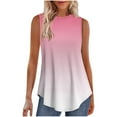 thumbnail image 1 of CYRBOKO Women's Tank Tops, Summer Soft Vacation Crew Neck Sleeveless Shirts Pink Size S-2XL, 1 of 7