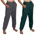 thumbnail image 1 of CYRBOKO Womens Sweatpants, High Waist Drawstring Warm Thick Fleece 2PC Sets Cargo Pants Running Joggers with Pockets Green ,XL, 1 of 9