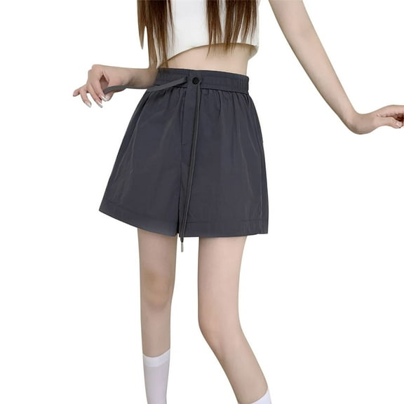 CYRBOKO Womens Workout Shorts, Casual Comfy Wide Leg Summer Workout Short Gray Size M