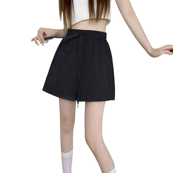 CYRBOKO Womens Workout Shorts, Summer Wide Leg Casual Comfy Workout Short Black Size 2XL