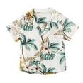 thumbnail image 1 of CYRBOKOToddler Boys Button Down Shirts, Thin Comfy Cotton Short Sleeve Summer Shirts White Size 7-8 T, 1 of 3