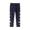 thumbnail image 1 of CYRBOKOToddler Girls Leggings, Thin Stretch Cotton Elastic Waist Skinny Pants Navy Size 7 T, 1 of 5