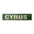 thumbnail image 1 of CYRUS Vintage Plastic Street Sign Childrens Name Room Sign | Indoor/Outdoor |  18" Wide, 1 of 4