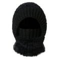 thumbnail image 1 of CYSFASHION 3 In 1 Beanie Hat With Scarf And Mask Warm Scrub Caps Women Womens Scarves Fitness Face Masks Black, 1 of 9