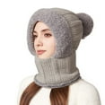 thumbnail image 1 of CYSFASHION 3 In 1 Beanie Hat With Scarf And Mask Warm Scrub Caps Women Womens Scarves Wool Face Masks Grey, 1 of 8
