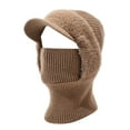 thumbnail image 1 of CYSFASHION 3 in 1 Beanie Hat Cozy Beanies Women Fall Fashion Must Have Face Masks Thermal Women's Hats Khaki, 1 of 4