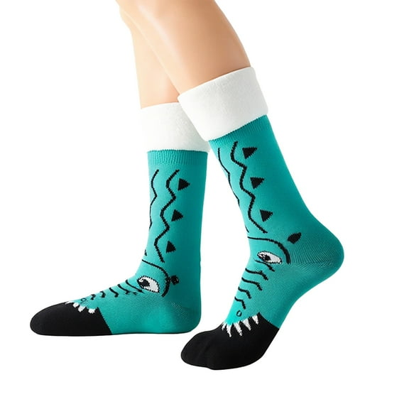 CYSFASHION Ankle Socks for Women Fall Fashion Must Haves Animal Socks Breathable Cotton Toe Seamed Women's Socks Green