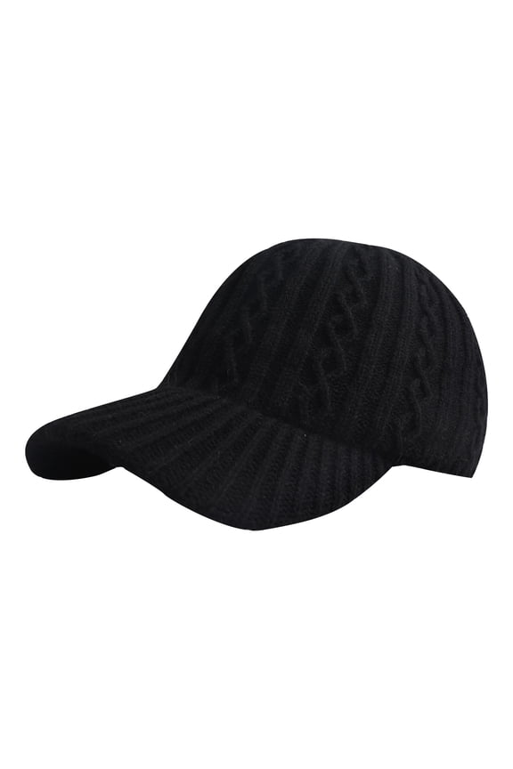 Baseball Cap for Men Cotton Sun Visor Casual Fleece Cozy Cold Weather Women's Hats & Caps Black
