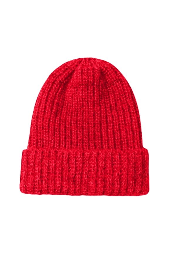 Beanie for Women Cozy Fleece Knitted Slouchy Winter Clothing Unisex Beanies Hats Men Red