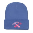 thumbnail image 1 of CYSFASHION Breast Cancer Gifts Beanie for Women Adults Unisex Men Fall Fashion Must Haves Cuffed Plain Women's Hats & Caps Dark Blue, 1 of 4