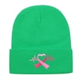 thumbnail image 1 of CYSFASHION Breast Cancer Gifts Beanie for Women Adults Unisex Men Fall Fashion Must Haves Cuffed Plain Women's Hats & Caps Light Green, 1 of 4