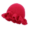 thumbnail image 1 of CYSFASHION Bucket Hats for Woman Handmade Crochet Ruffled Wool Hat Fashionable Colorful Wide Brimmed Hat Unisex Hat With Flounced Edge Red, 1 of 4