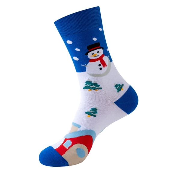 CYSFASHION Christmas Day Ankle Socks for Women Ankle Cotton Crew Comfortable Performance Santa Ankle Socks for Women Blue