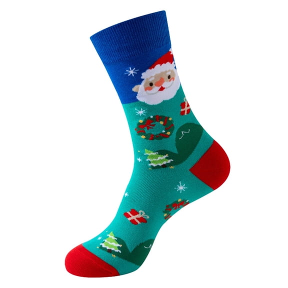 CYSFASHION Christmas Day Ankle Socks for Women Ankle Cotton Crew Comfortable Performance Santa Ankle Socks for Women Mint Green