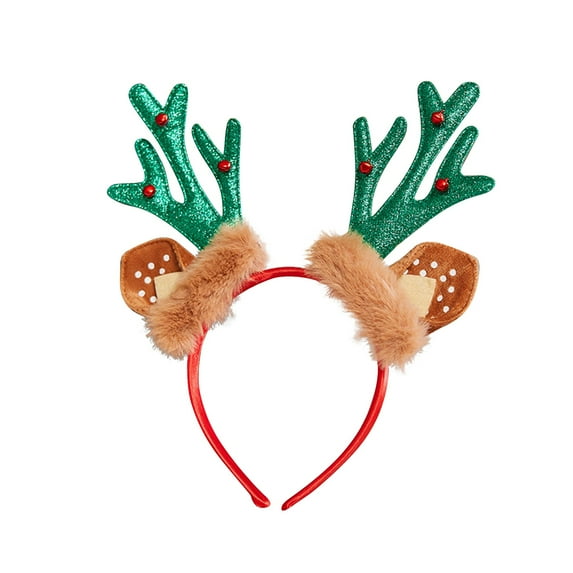 CYSFASHION Christmas Day Deer Ears Headbands for Women Korean Trendy Non-Slip Santa Fashion Head Bands Daily Hair Band Green2
