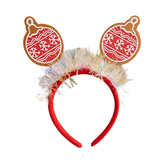 CYSFASHION Christmas Day Deer Ears Headbands for Women Korean Trendy Non-Slip Santa Fashion Head Bands Daily Hair Band Rose Gold