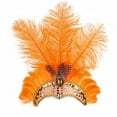 thumbnail image 1 of CYSFASHION Christmas Gift Fascinators Hats for Women Feather Headpiece Headband Costume Accessories Party Show Cocktail Orange, 1 of 7