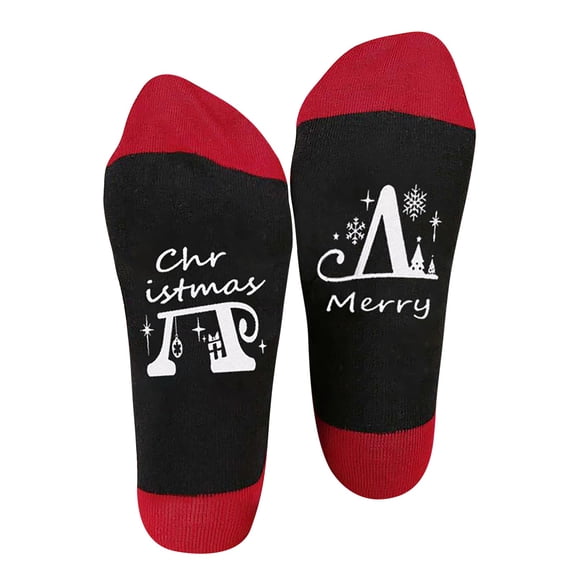 CYSFASHION Christmas Gift Thigh High Stockings for Family Fireplace 9 Inches Knit Sock Hanging Plush Faux Party Compression Socks Black