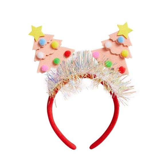 CYSFASHION Christmas Gifts Deer Ears Headbands for Girls Cute Knotted Non Slip Santa Fashion Head Band Everyday Use Hair Bands Hot Pink