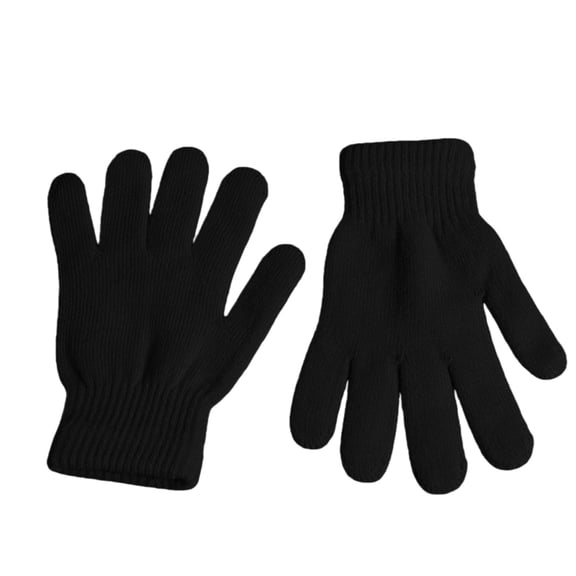 CYSFASHION Christmas Gifts Warm Gloves for Women Warm Soft Knit Fleece Liner Unisex Thermal Gloves Black