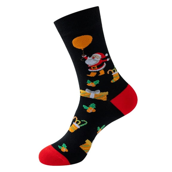 CYSFASHION Christmas Gifts Womens Socks Breathble Cozy Cute Comfort Thermal Boot Santa Womens Socks Black