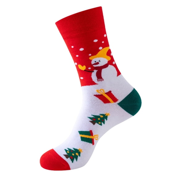 CYSFASHION Christmas Gifts Womens Socks Breathble Cozy Cute Comfort Thermal Boot Santa Womens Socks White
