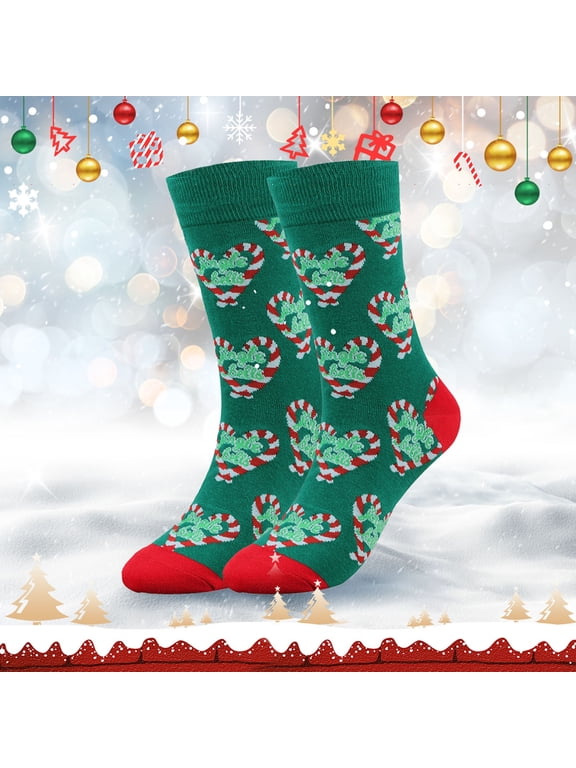 Christmas Halloween Socks For Men Women Fun Cute Socks With Santas Reindeer Snowman Candy Printed Novelty Socks Suitable for Hoilday Fun Parties or Events