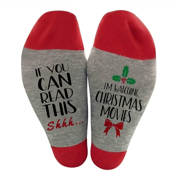 CYSFASHION Christmas Stockings for Women Ornaments Knitted 9 Inch Cozy Decorations Personalised Plush Cuff Santa Compression Socks Red