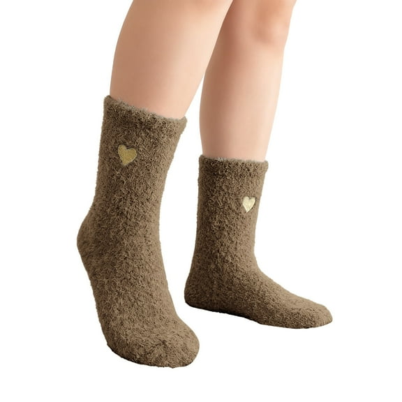 CYSFASHION Compression Socks for Women Plush Home Slipper Winter Fashion Sleeping Fall Fashion Must Haves No Show Christmas Gifts Fuzzy Socks Green