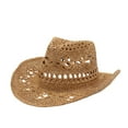 thumbnail image 1 of CYSFASHION Cowboy Hats for Men Women Vintage Western Style Adult & Teen Felt Roll up Costume Khaki Cowgirl Hat, 1 of 9