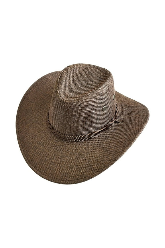Cowboy Hats for Women Men Retro Western Boho Sun Hat Wide Brim Coffee Cowgirl Hat